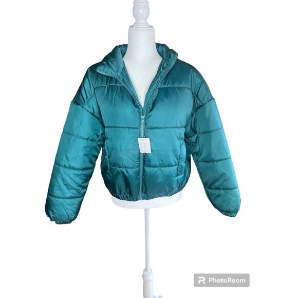 Abound Womens Nordstrom Oversized Puffer Coat Jacket Color Green Size M NWOT - Picture 1 of 4